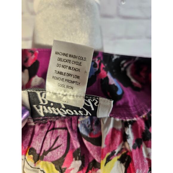 Anthony Richards Purple Floral Mumu Dress Size L New Lightweight Short Sleeve - Picture 3 of 11